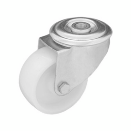 Zwenkwiel met polyamide band, stalen gaffel en boutgat, meerdere afmetingen