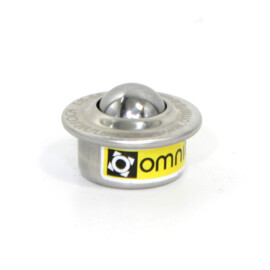 Omnitrack kogelrol (kogelpot) 15 mm met flens, roestvrij staal, draagvermogen 40 kg, Omnitrack L15SS